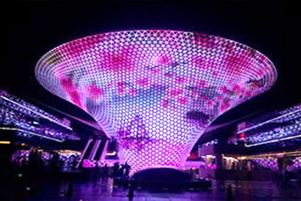 Oval-shaped LED display screen