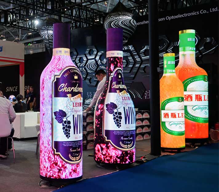 Винная бутылка светодиодный экран